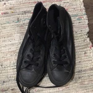 Black leather converse